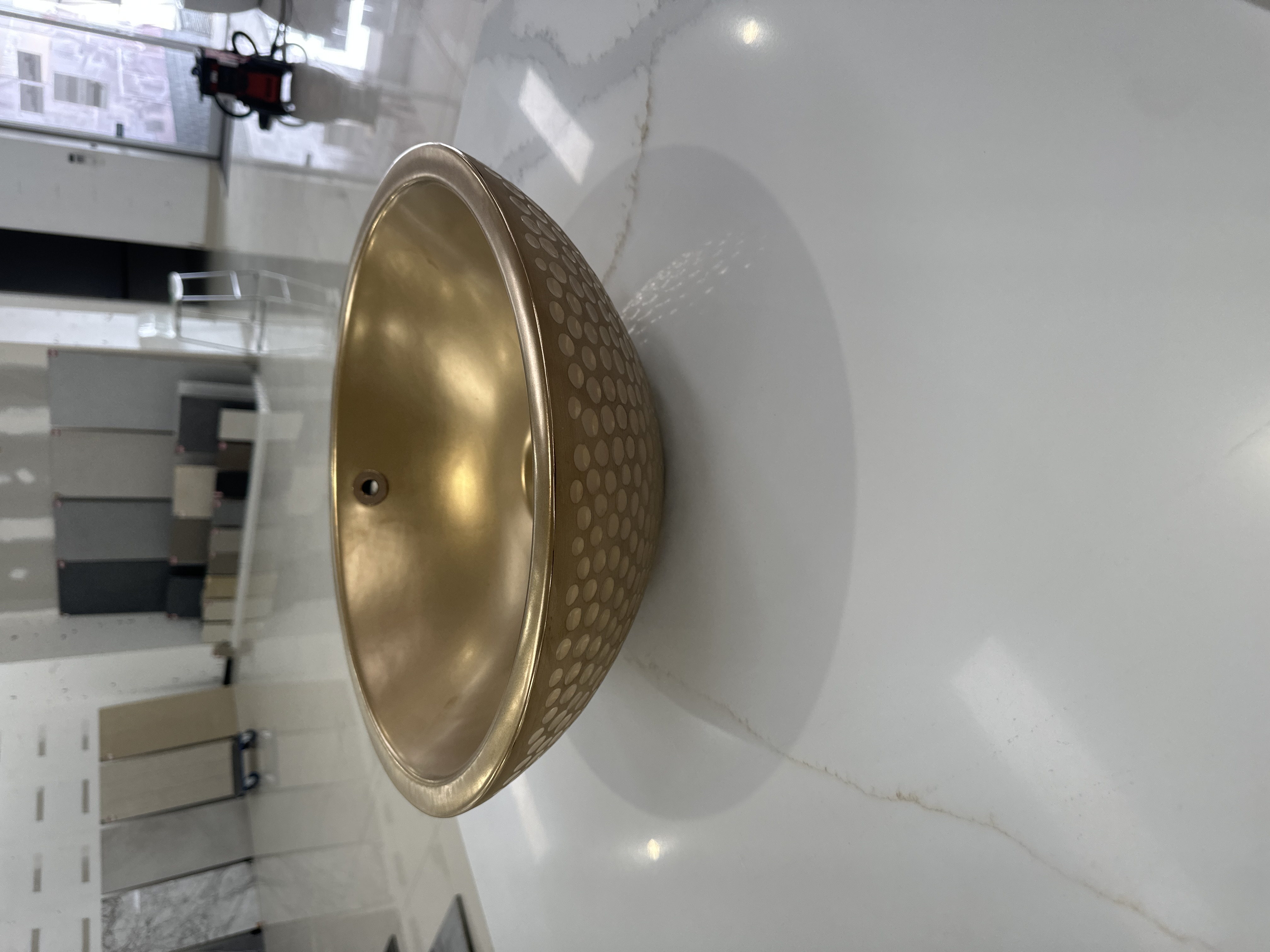 Matt Gold Golf Ball Look Basin - Basin