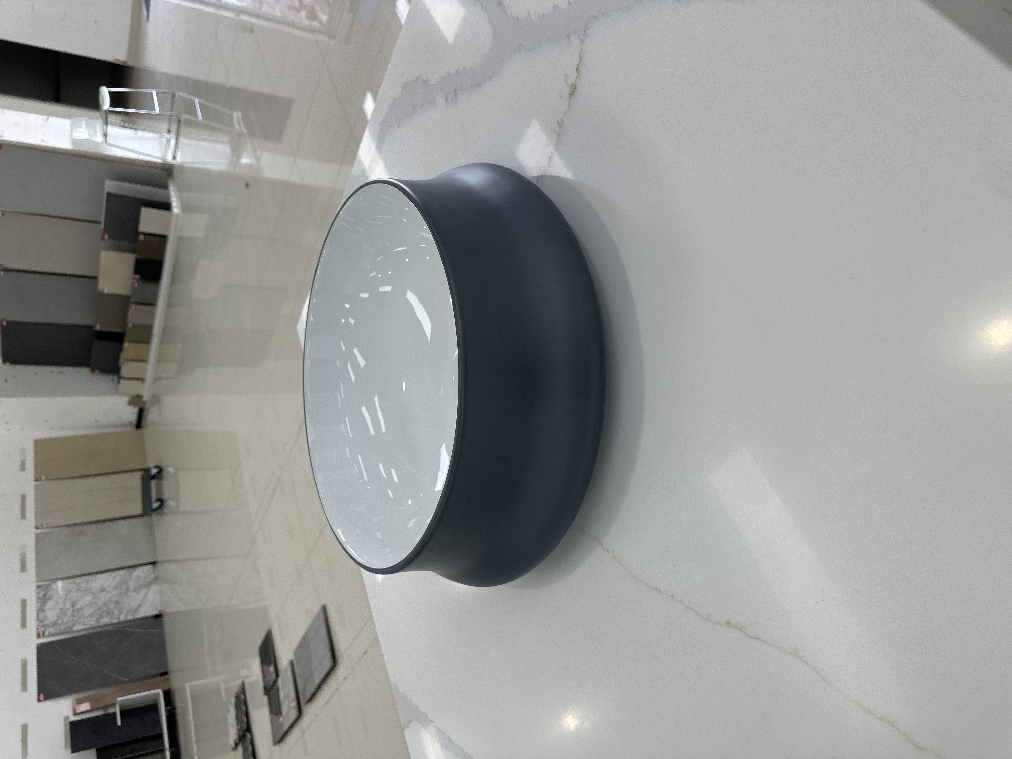 Round Gun Metal Matt & White Gloss Basin - Basin