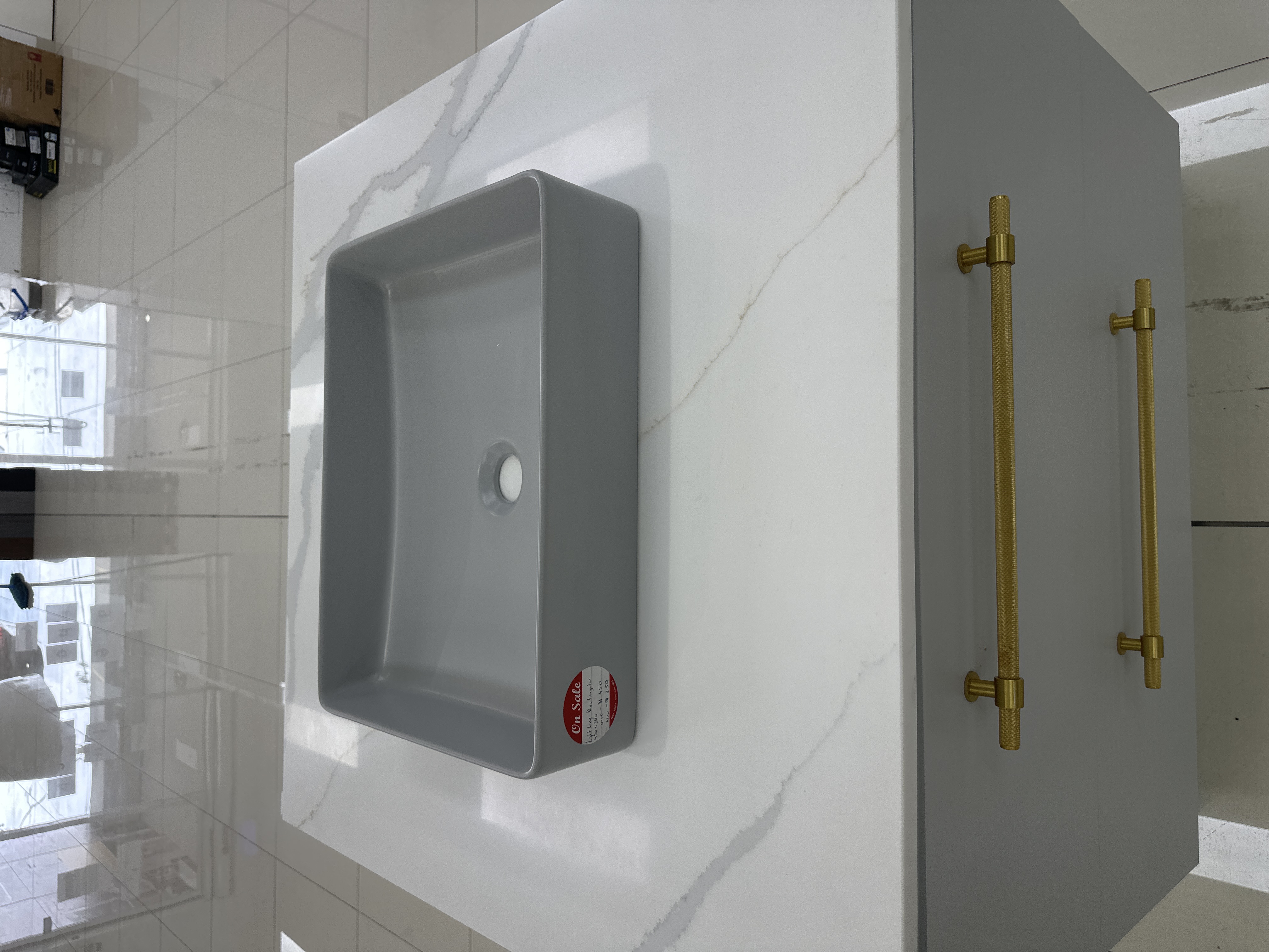 Light Grey Matt Rectangle Basin - Basin