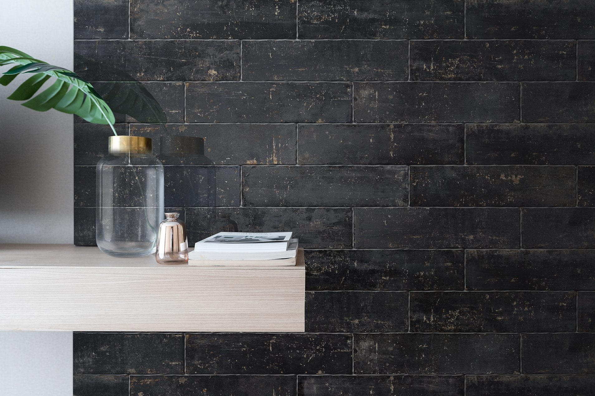 Norai Black Matt Subway - 300x75 - Floor Tile