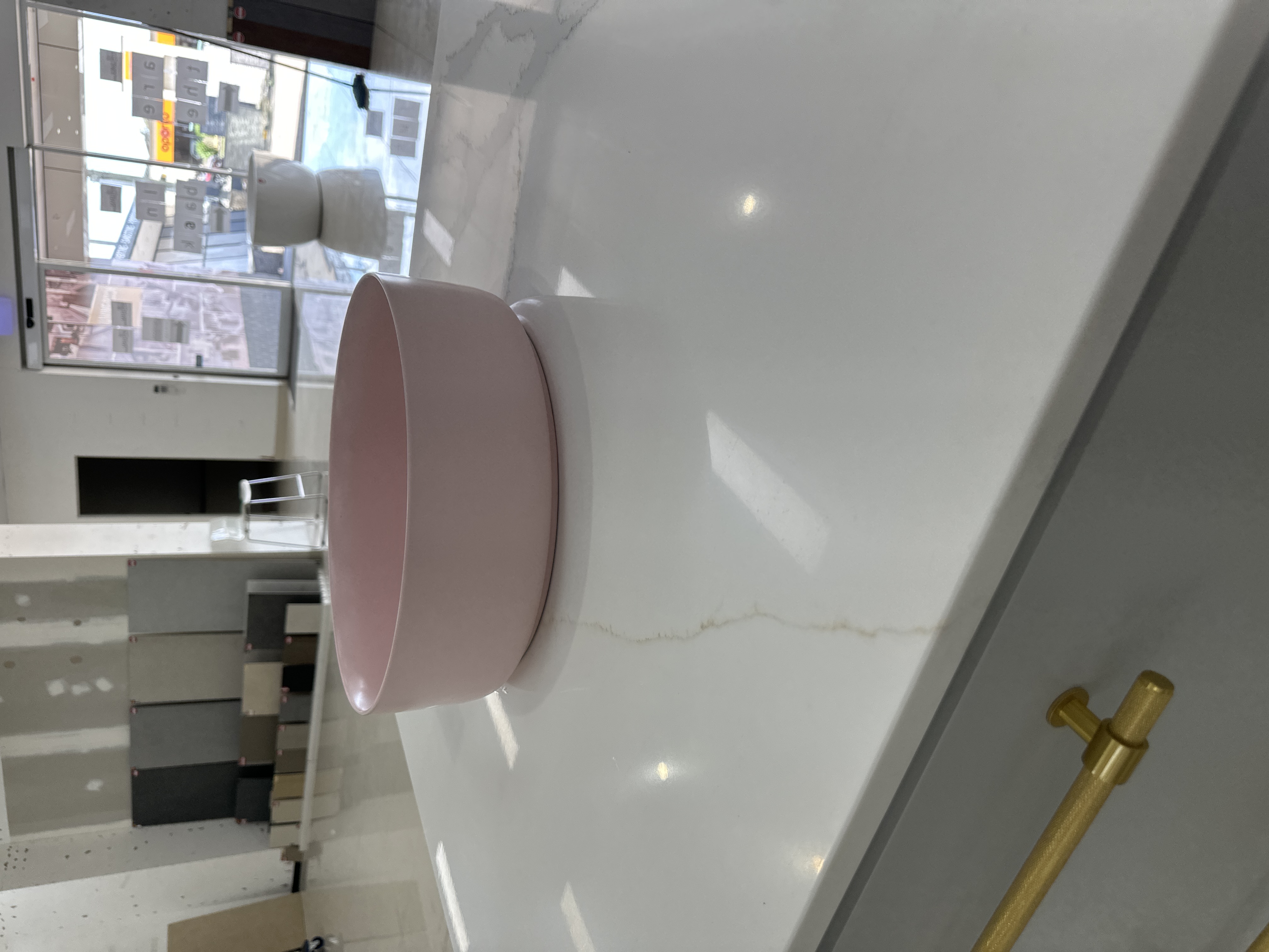 Round Pink Matt Basin - Basin